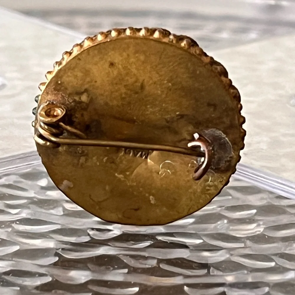 Antique Italian Micro Mosaic Floral Brooch Italy Romantic Victorian Style - Picture 9 of 11